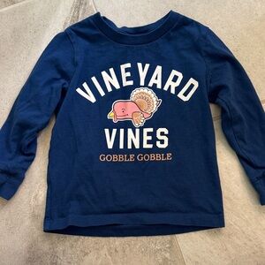 Vineyard Vines Kids Navy Gobble Gobble Long Sleeve Tee